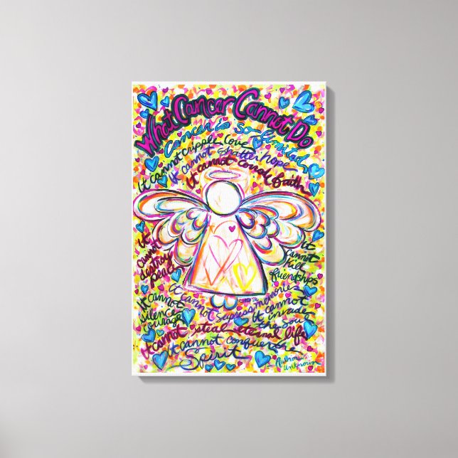 Vår Hearts Cancer kan inte angel Canvas Painting (Framsida)