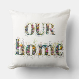 VÅR HEMLIGA dekorativa textsprejning av vilda blom Kudde