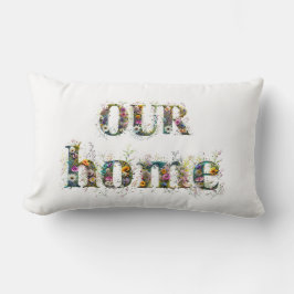 VÅR HEMLIGA dekorativa textsprejning av vilda blom Lumbarkudde