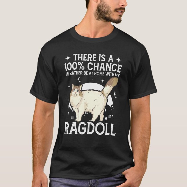 Var Hemma Med Min Ragdoll Katt T Shirt (Framsida)
