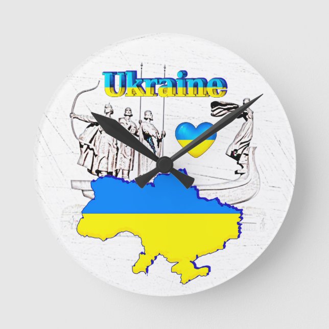 VÅR HEMVIST - UKRAINA-designsamling Rund Klocka (Framsida)