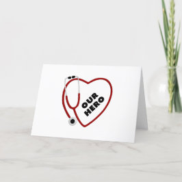 Vår Hero Nurse Doktor Red Heart Stethoscope Tack Kort