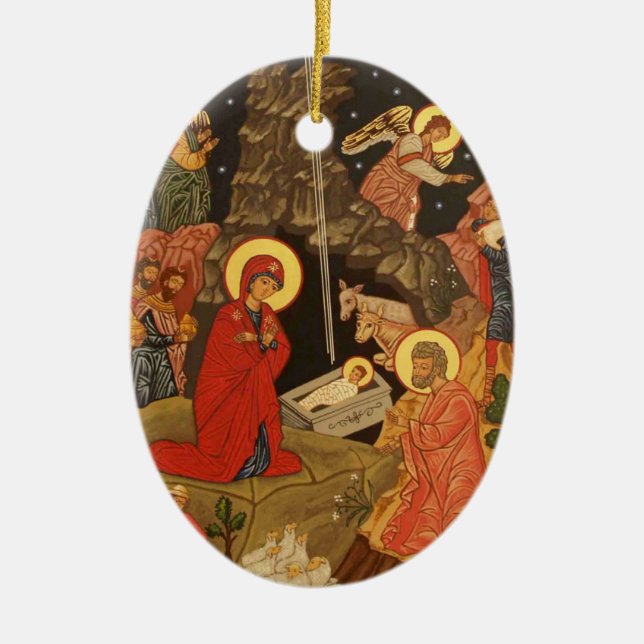 Vår Herre och Savior Jesus Kristus Julgransprydnad Keramik (Framsidan)