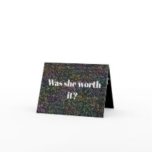 Var hon värd det? Tack för ditt kort