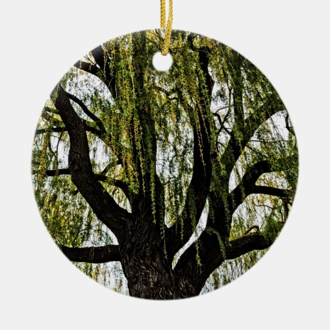 vår hoppet svimmade julgransprydnad keramik (Framsidan)