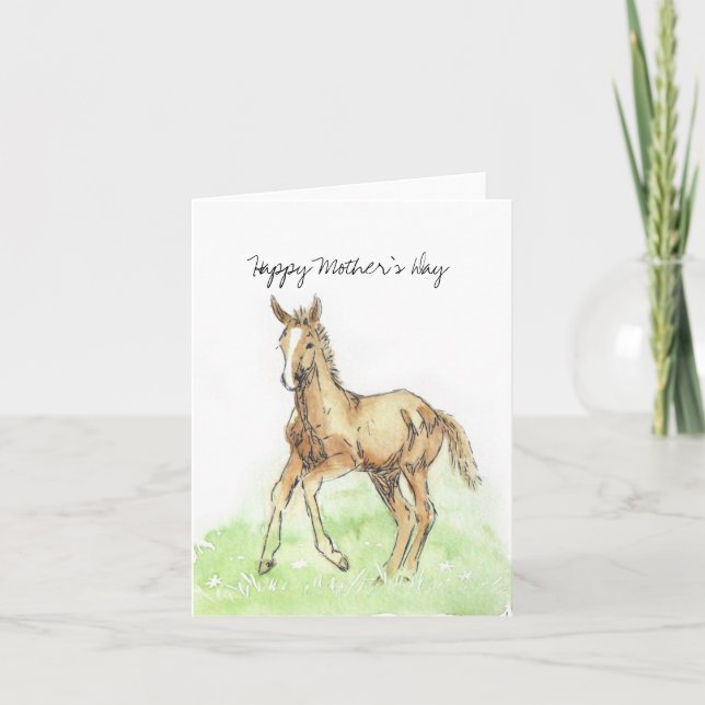 Vår horse Foal Mors dag kort (Framsida)