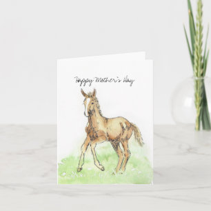 Vår horse Foal Mors dag kort