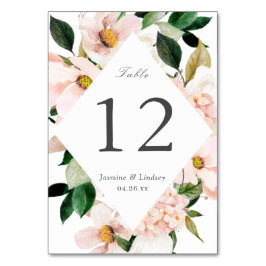 Vår Hydrangea Blommar Rosa Blommigt Bröllop Bordsnummer