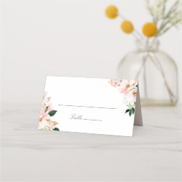 Vår Hydrangea Blommar Rosa Blommigt Bröllop Placeringskort