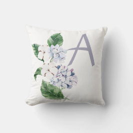 Vår HYRDANGEA med anpassadet brev Kudde