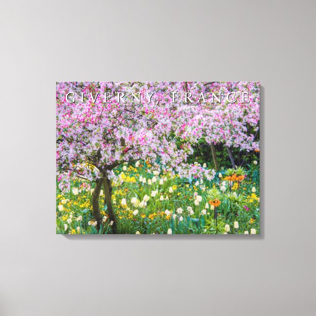 Vår i Claude Monets trädgård Canvastryck (Framsida)