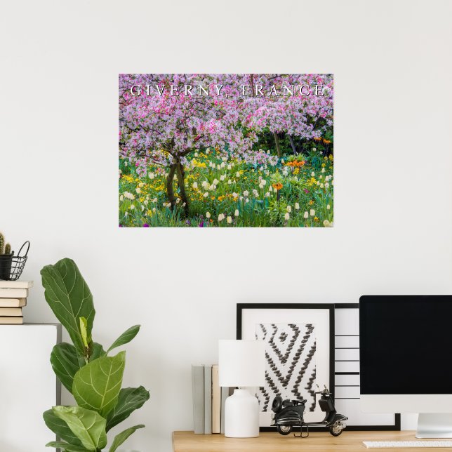 Vår i Claude Monets trädgård Poster (Hemmakontoret)