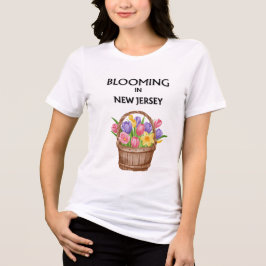 VÅR I EN KORG VIT BLOMMSTER KVINNA T SHIRT
