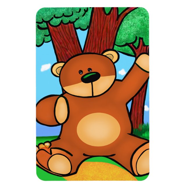 Vår i grässlätten - Björn i gräsmark Magnet (Vertikal)