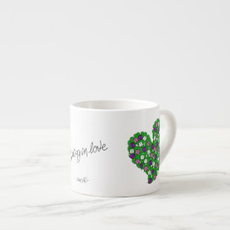 Vår i Kärlek-färgade tulpaner (rosa,lila,vitt) Espressomugg