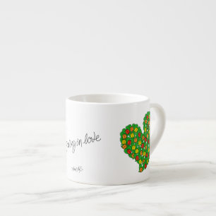 Vår i Kärlek-färgade tulpaner (rött,gult,orange) Espressomugg