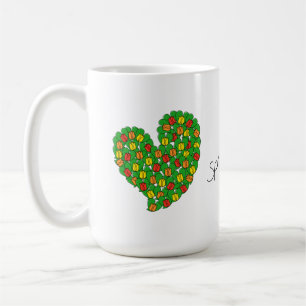 Vår i Kärlek-färgade tulpaner (rött,gult,orange) Kaffemugg