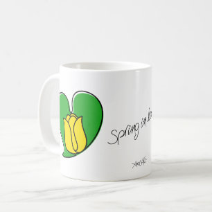 Vår i Kärlek - Gult Tulips-kaffe Mugg