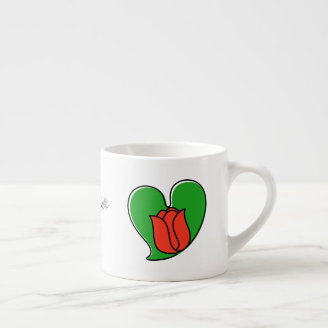 Vår i kärlek - röda tulpaner espressokopp (Höger)