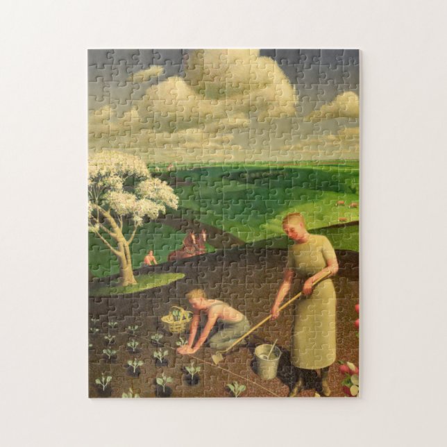 Vår i Land efter Grant Wood Pussel (Vertikal)