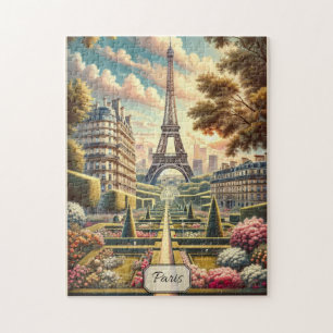 Vår i Paris Frankrike Eiffel Torn Poster-Stil Pussel