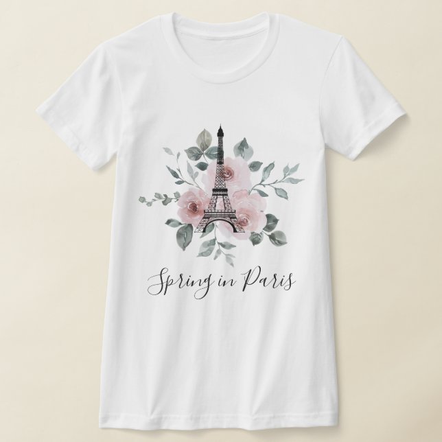 Vår i Paris - Girls Resa Anpassningsbar T Shirt (Laydown)