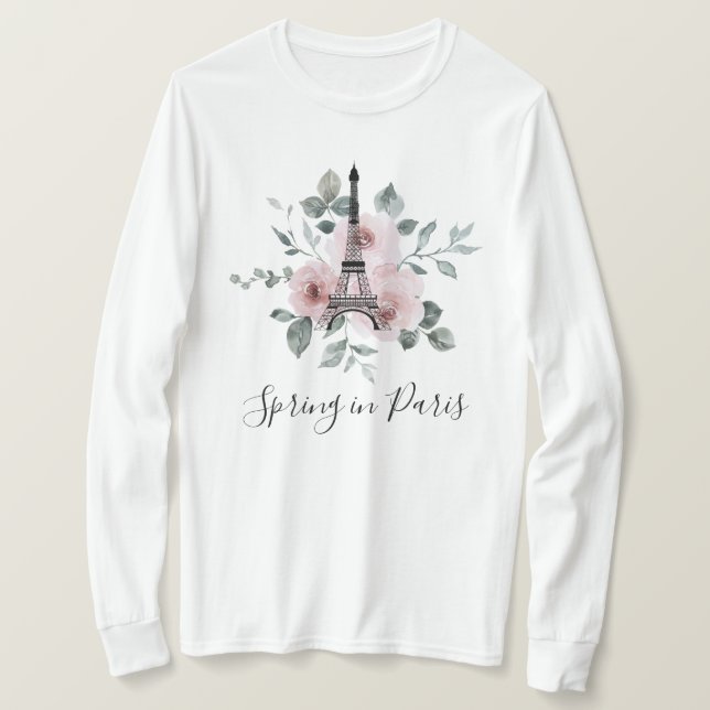 Vår i Paris - Girls Resa Långärmad T Shirt (Design framsida)