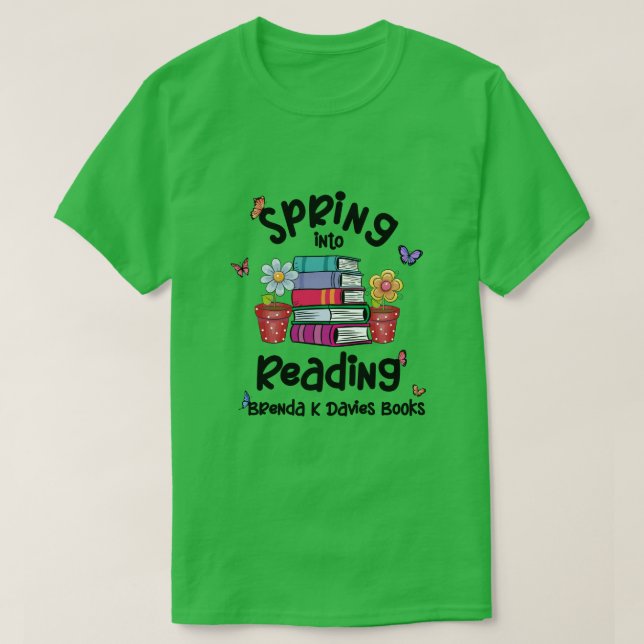 Vår i Reading Brenda K Davies Bokar T Shirt (Design framsida)