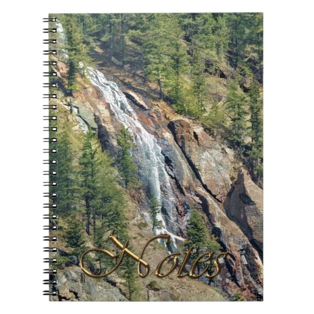 Vår i Rockies Canada Scenia Waterfall Art Anteckningsbok Med Spiral (Framsidan)