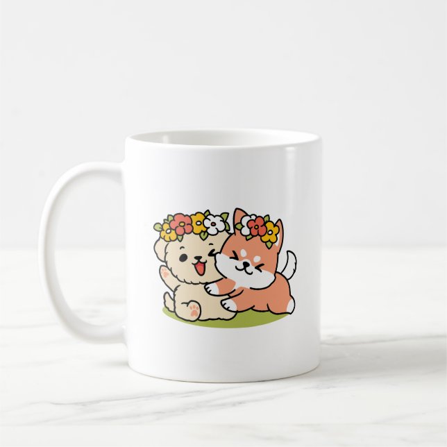 Vår i skärpa - Adsible Hund Illustration Kaffemugg (Vänster)