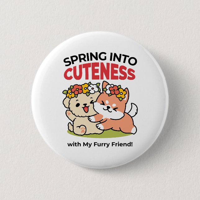 Vår i skärpa - Adsible Hund Illustration Knapp (Framsida)
