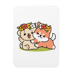Vår i skärpa - Adsible Hund Illustration Magnet