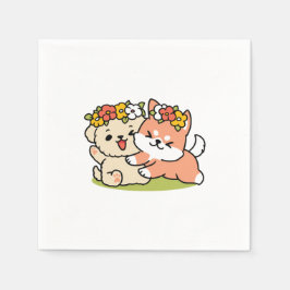 Vår i skärpa - Adsible Hund Illustration Pappersservett