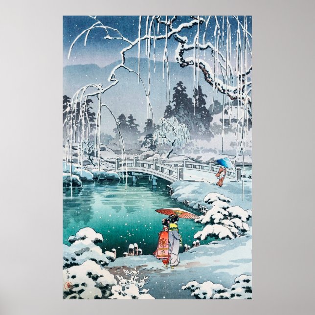 Vår i Snö vid Maruyama av Tsuchiya Koitsu Poster (Framsidan)