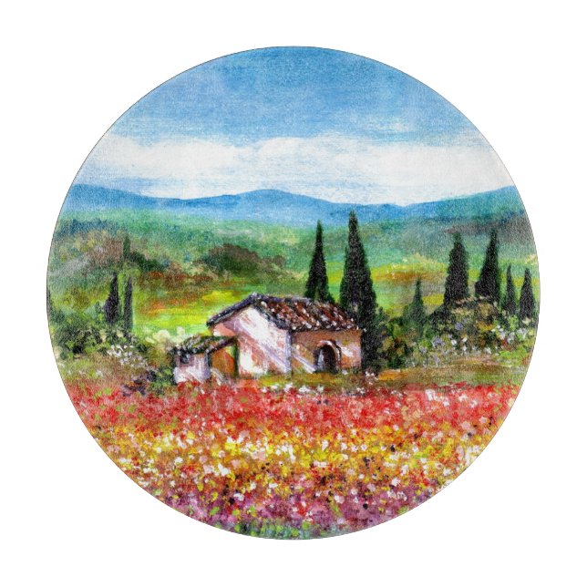 VÅR I TUSCANIA LANDSKAP Blomsterfält (Framsidan)