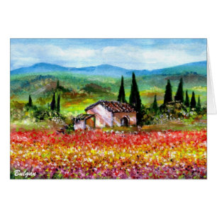 VÅR I TUSCANY LANDSCAPE HÄLSNINGSKORT