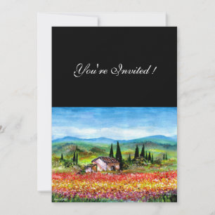 VÅR I TUSCANY, ljust röd rosa gul blå Inbjudningar