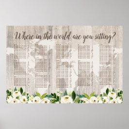 Var i World Rustic Karta Wood Seating Chart Poster
