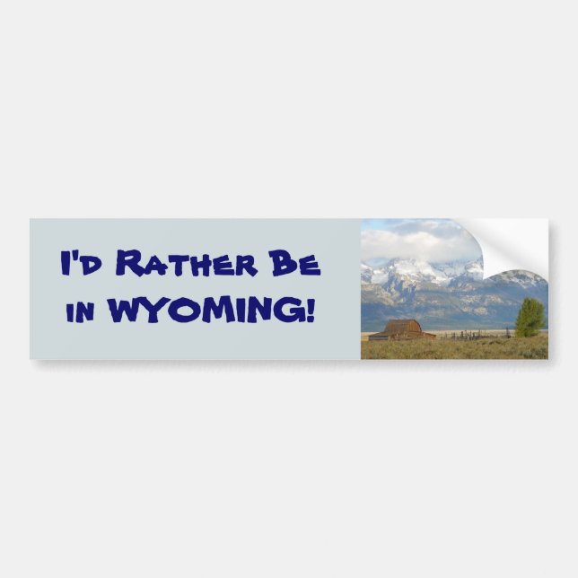 Var i Wyoming Tetons Scenia Bumper Sticker Bildekal (Framsidan)