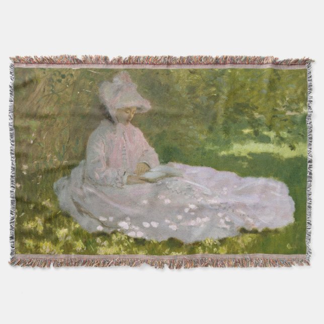 Vår, Impressionistiskt Porträtt, Claude Monet Filt (Framsidan)