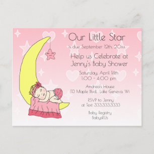 Vår inbjudan till Baby Star Girl's Baby Shower