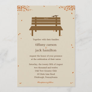 Vår inbjudan till Bench Fall Wedding