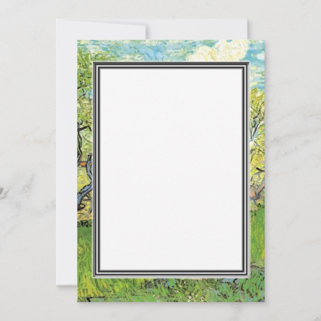 vår, inbjudan till sommarbröllop. van Gogh (Framsida)