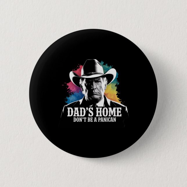 Var ingen panican Trump Cowboy Pappa Fars dag U Knapp (Framsida)