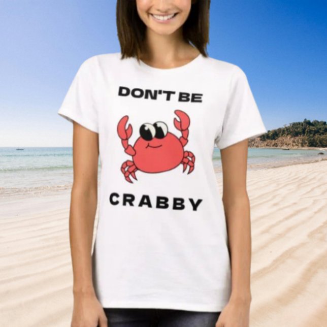 Var inte Crabby | Graphic Tee, udny Red Crab T Shirt (Skapare uppladdad)
