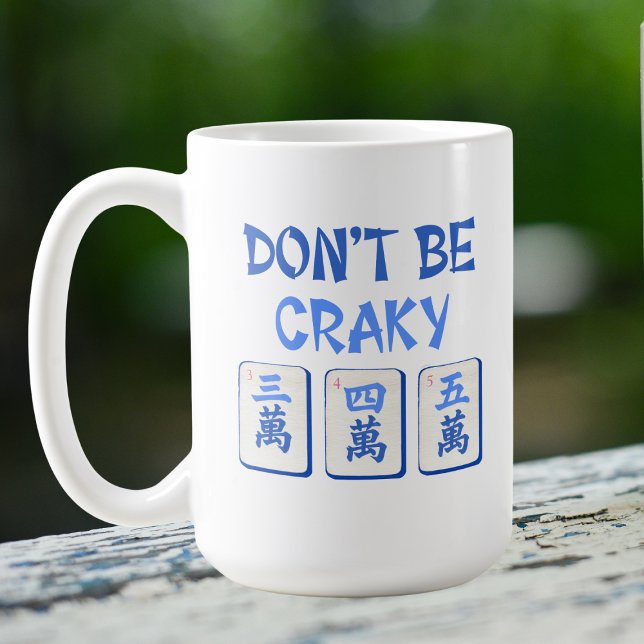 Var inte Craky Mahjong Blue Crak Tiles Kaffemugg (Skapare uppladdad)
