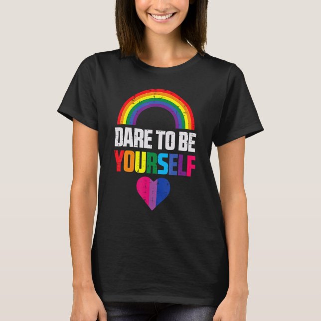 Var inte din egen Bisexual Heart Cute Bi Pride F T Shirt (Framsida)