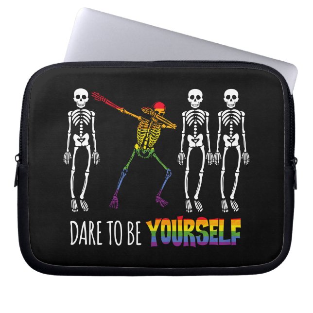 Var inte din Halloween-dabbing Skeleton Laptop Fodral (Framsidan)