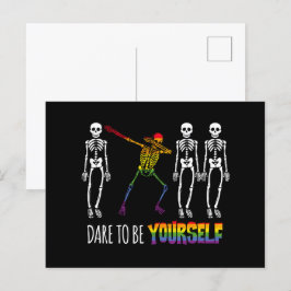 Var inte din Halloween-dabbing Skeleton Vykort