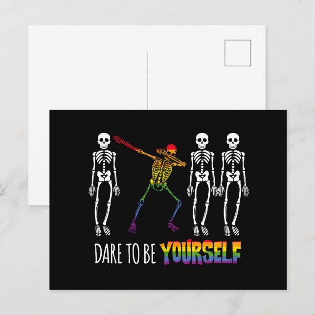 Var inte din Halloween-dabbing Skeleton Vykort (Fram/baksida)